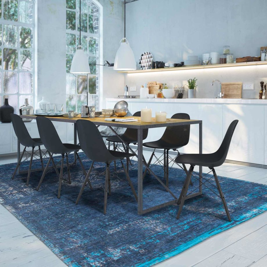 Louis De Poortere matto LX 8254 Fading World Medaillon Blue Night interior