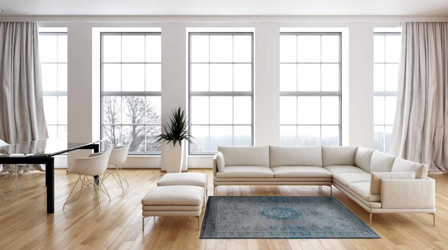 Louis De Poortere matto LX 8255 Fading World Medaillon Grey Turquoise interior