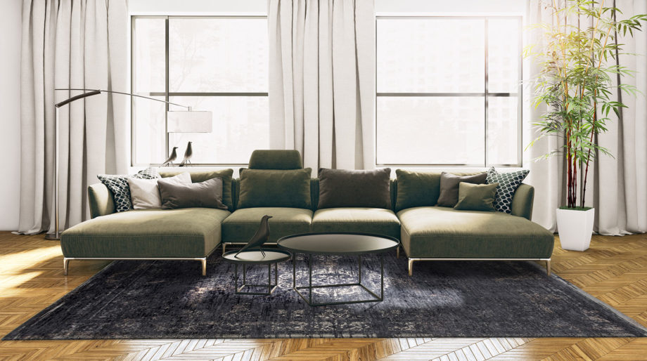 Louis De Poortere matto LX 8263 Fading World Medaillon Mineral Black interior