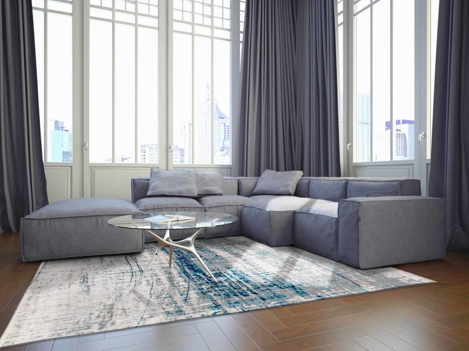 Louis De Poortere matto LX 8421 Mad Men Griff Bronx Azurite interior