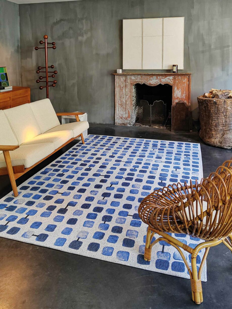 Louis De Poortere matto Craft Cobblestone 9348 Amparo Blues interior 1