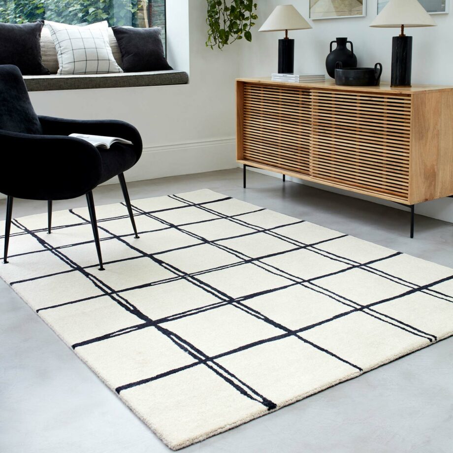 Asiatic matto Albany Grid Monochrome interior square