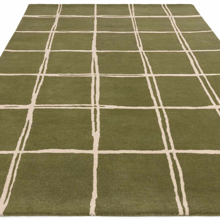 Asiatic matto Albany Grid Olive 1
