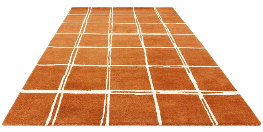 Asiatic matto Albany Grid Rust 1 3D