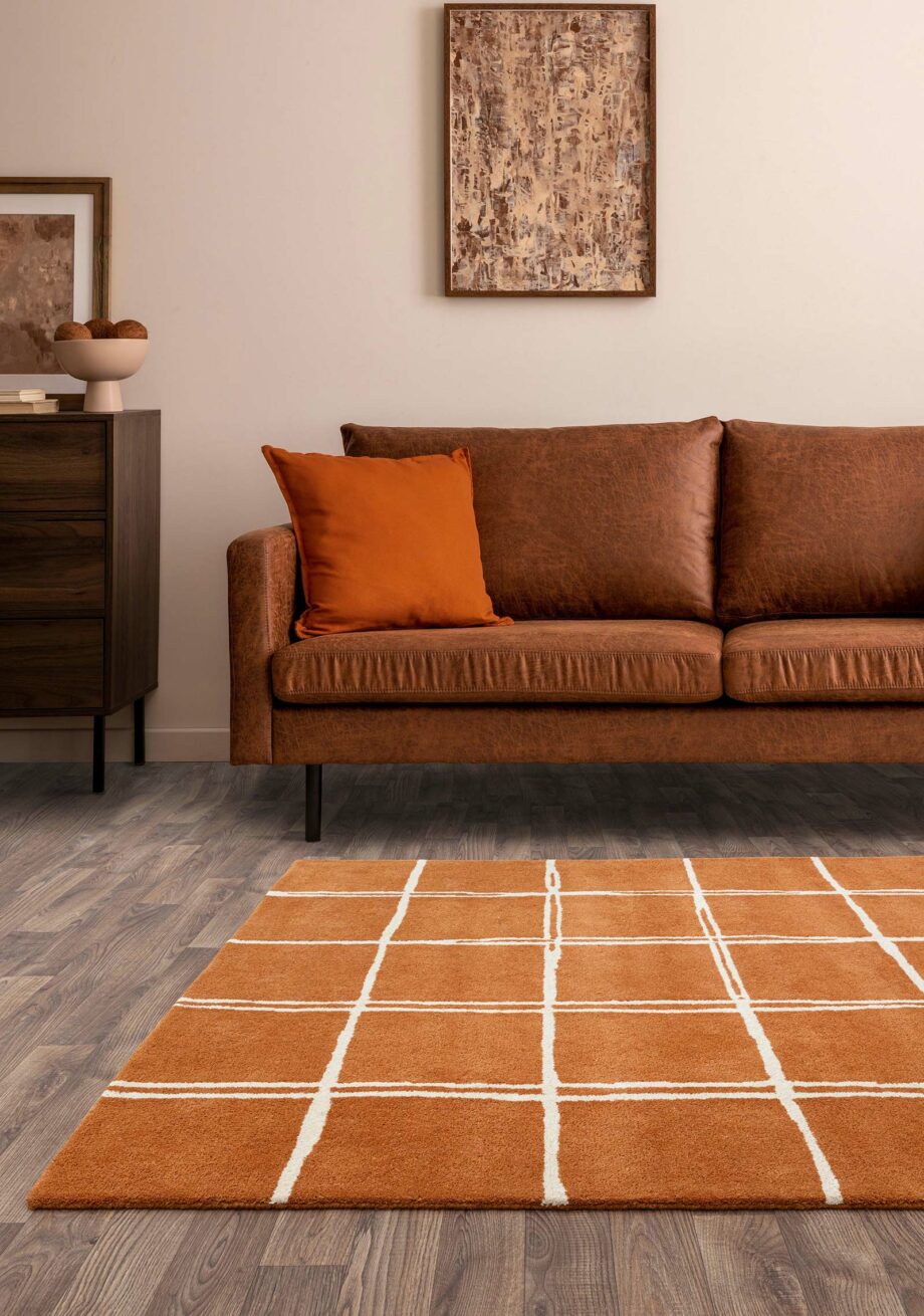 Asiatic matto Albany Grid Rust interior new
