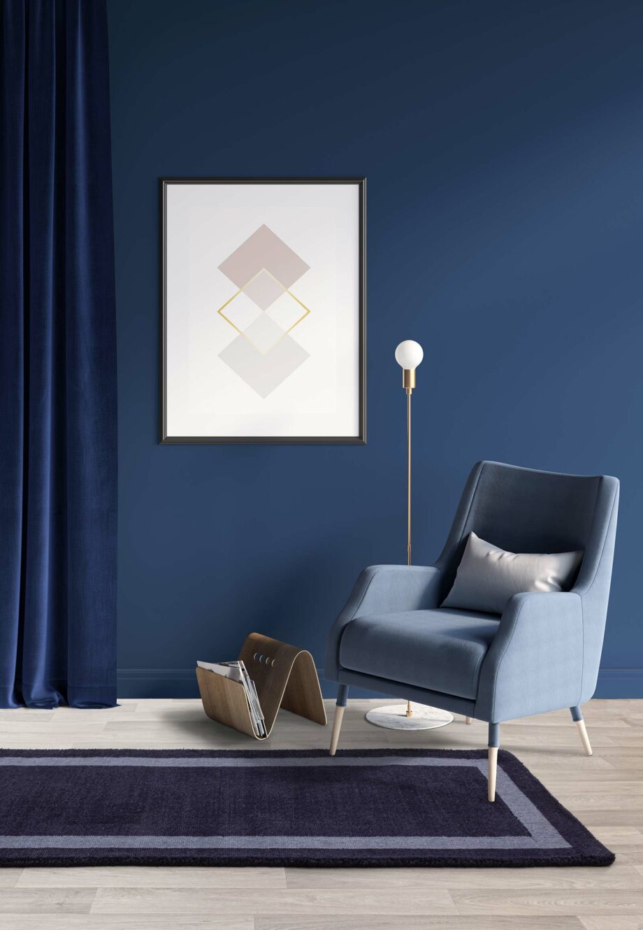 Asiatic matto Albi Navy runner interior