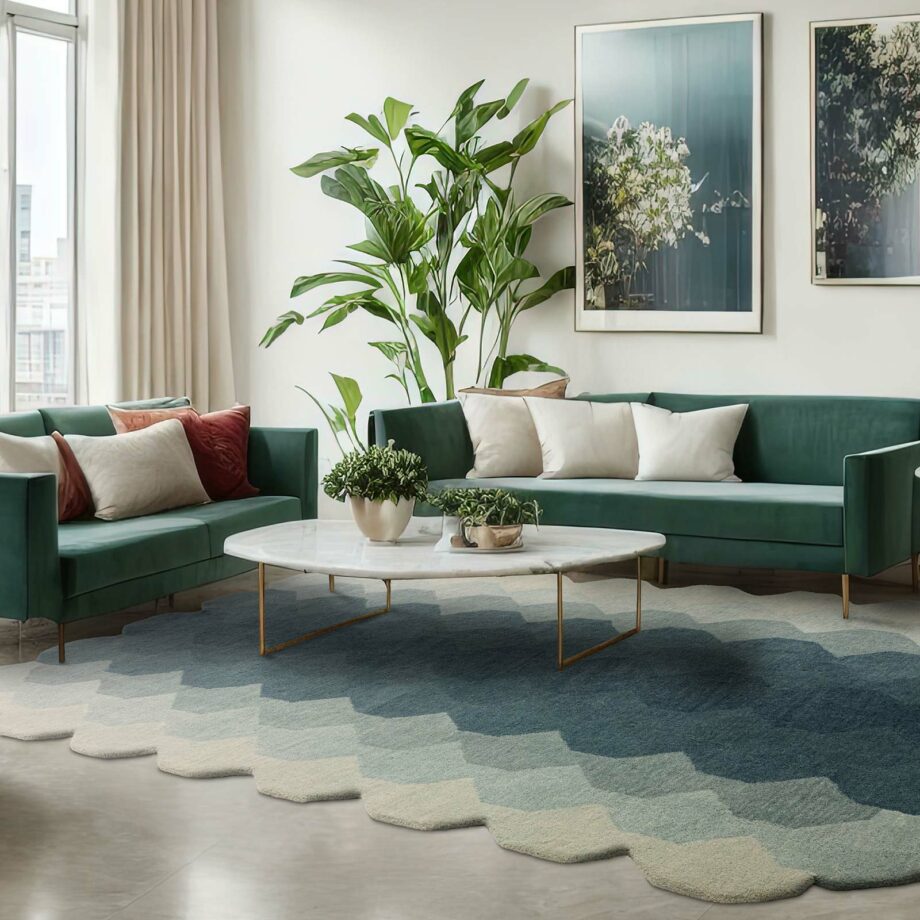 Asiatic matto Hive Teal interior square