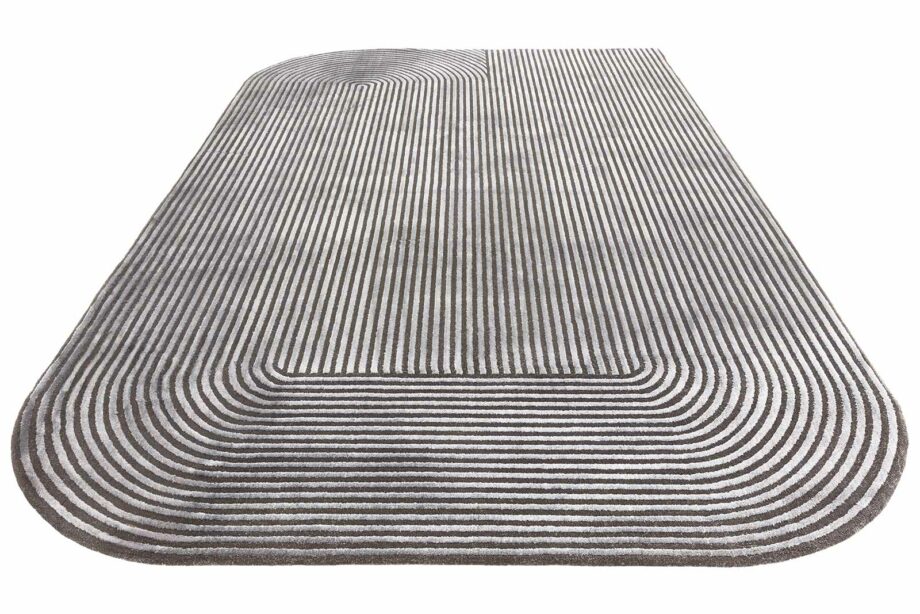 Asiatic matto Kuza Shape Black Charcoal 3D