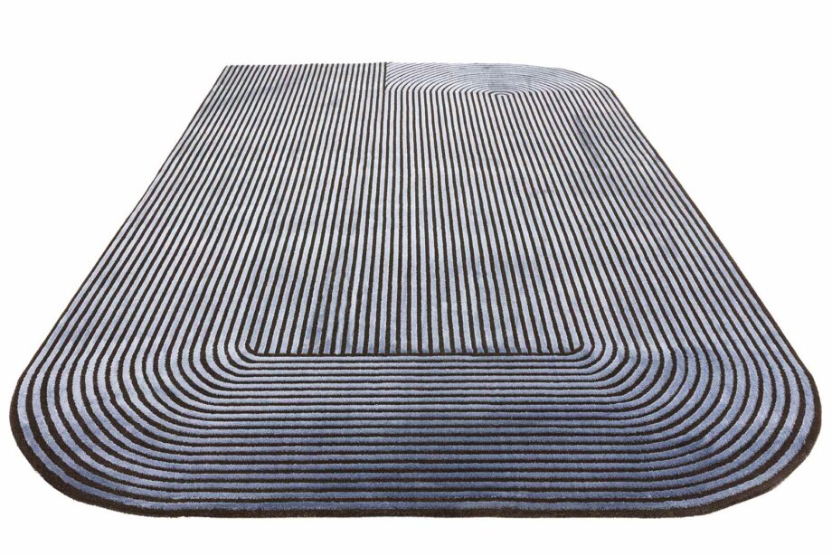 Asiatic matto Kuza Shape Black Navy 3D
