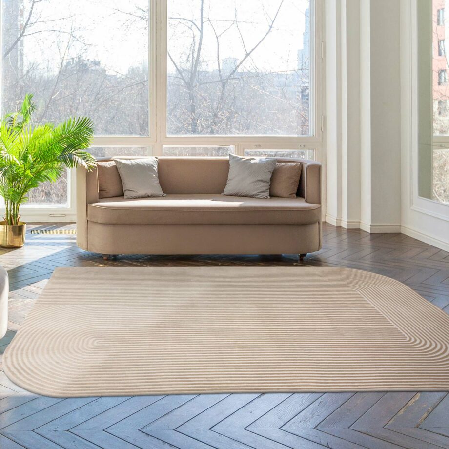 Asiatic matto Kuza Shape Gold Cream interior square