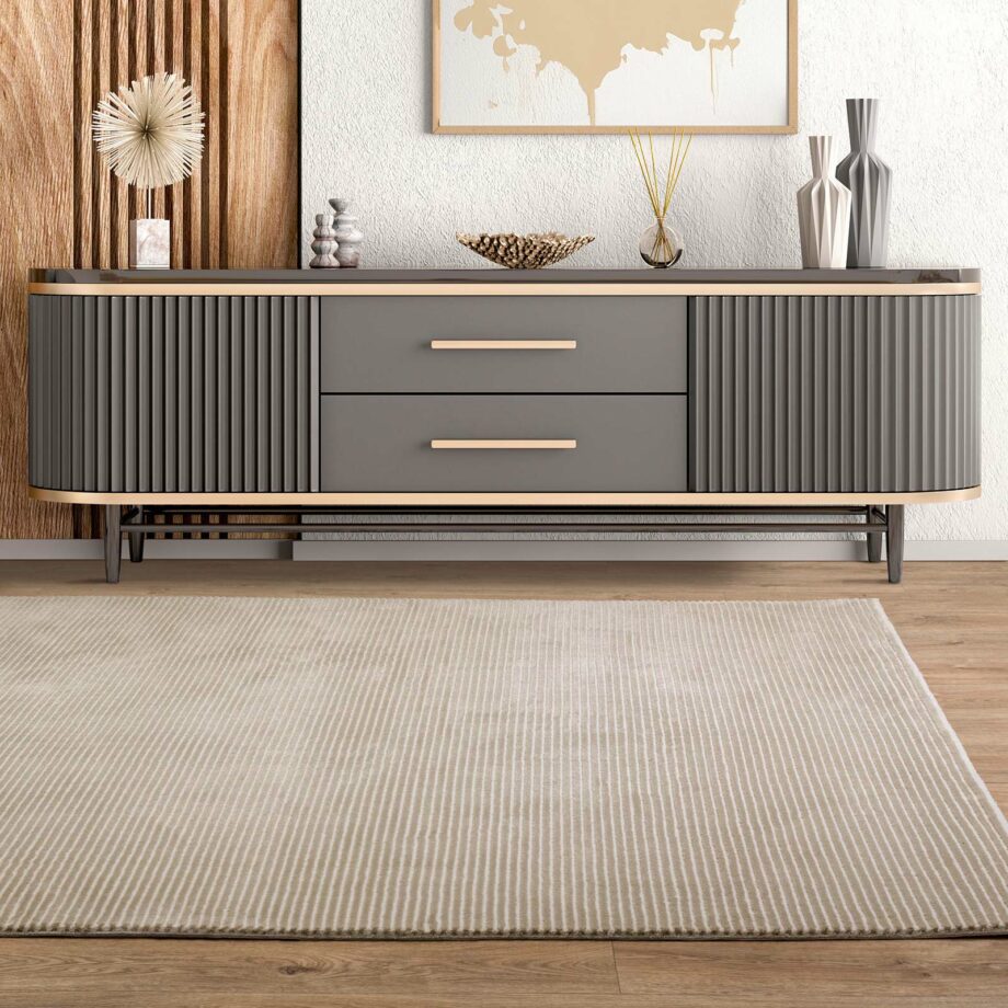Asiatic matto Kuza Stripe Beige interior square