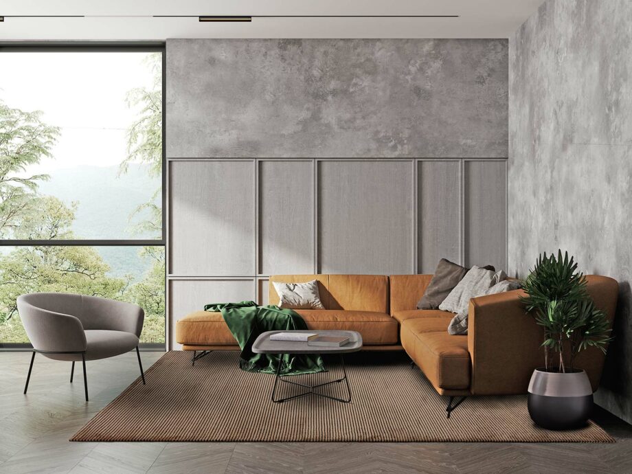 Asiatic matto Kuza Stripe Terracotta interior