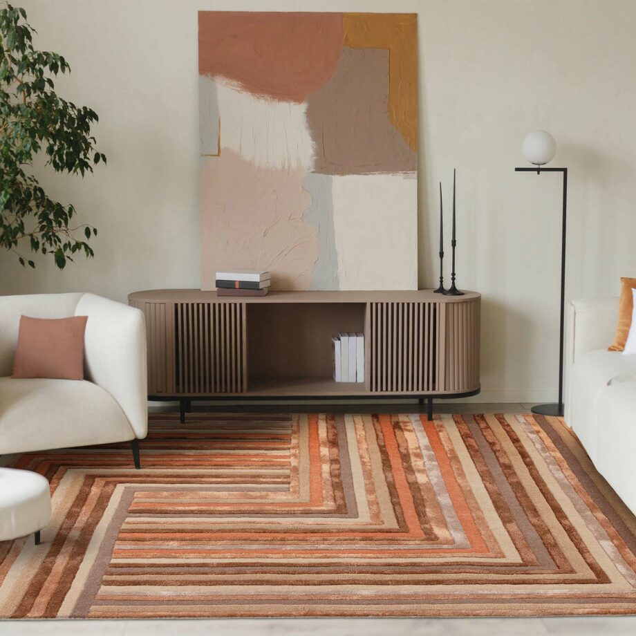 Asiatic matto Matrix 80 Network Terracotta interior square