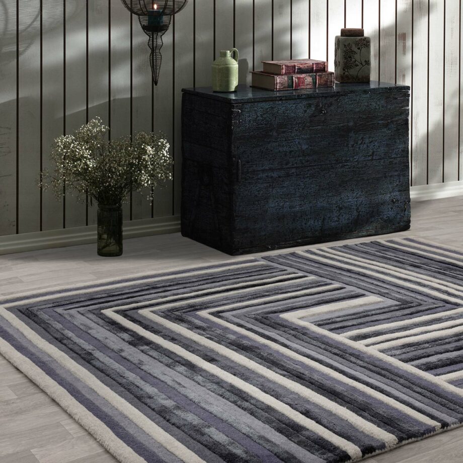 Asiatic matto Matrix 81 Network Indigo interior square
