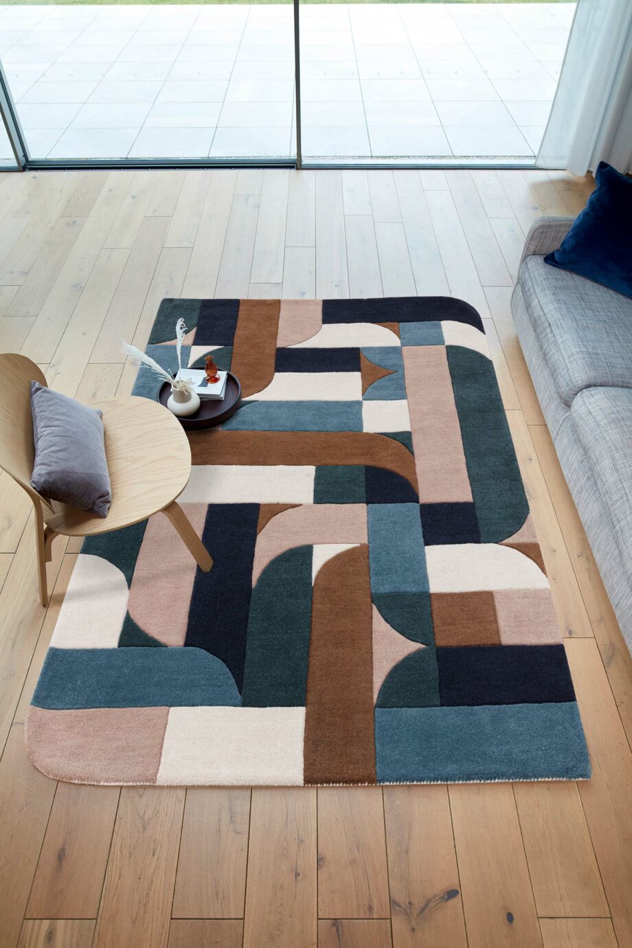 Asiatic matto Matrix 89 Klotski Teal interior