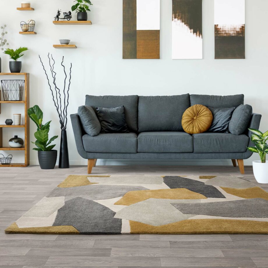 Asiatic matto Romy 10 Elements Ochre interior square