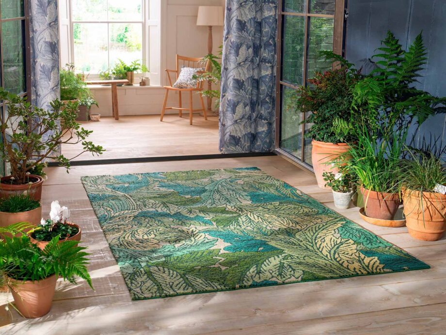 Morris Co Acanthus Nettle Sky Blue 427307 interior A outdoor
