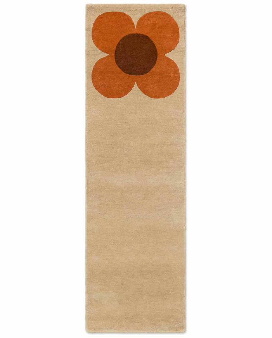 Orla Kiely Flower Placement Pumpkin Ecru 158203 runner A