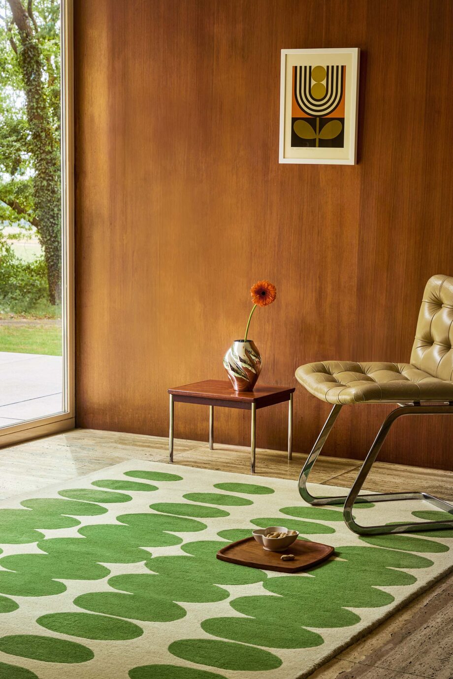 Orla Kiely Optical Oval Green cream 157707 interior A