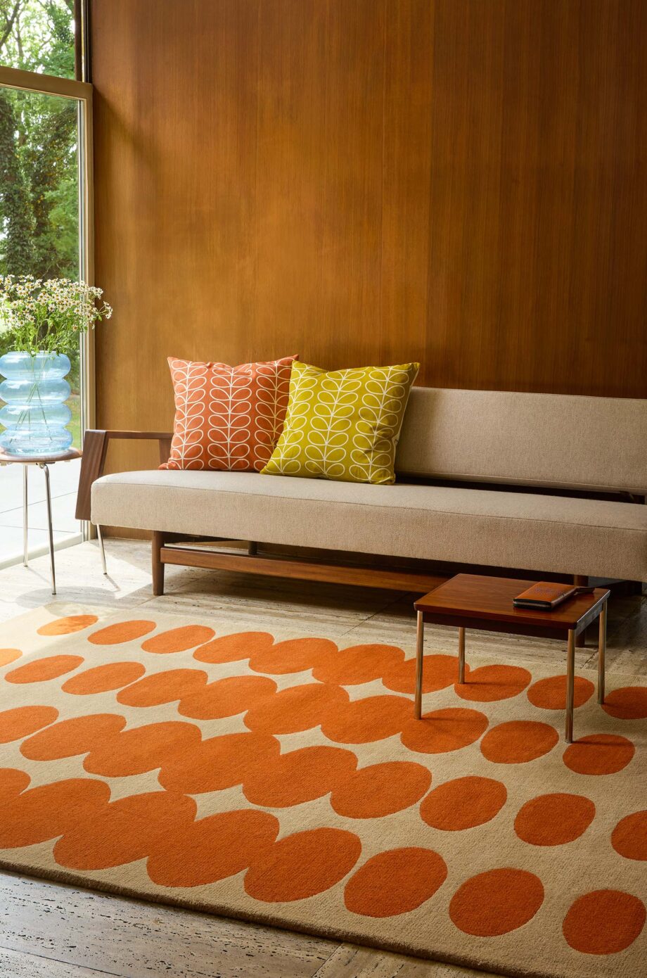 Orla Kiely Optical Oval Orange Sand 157703 interior A