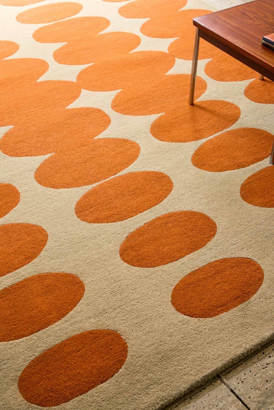 Orla Kiely Optical Oval Orange Sand 157703 interior B