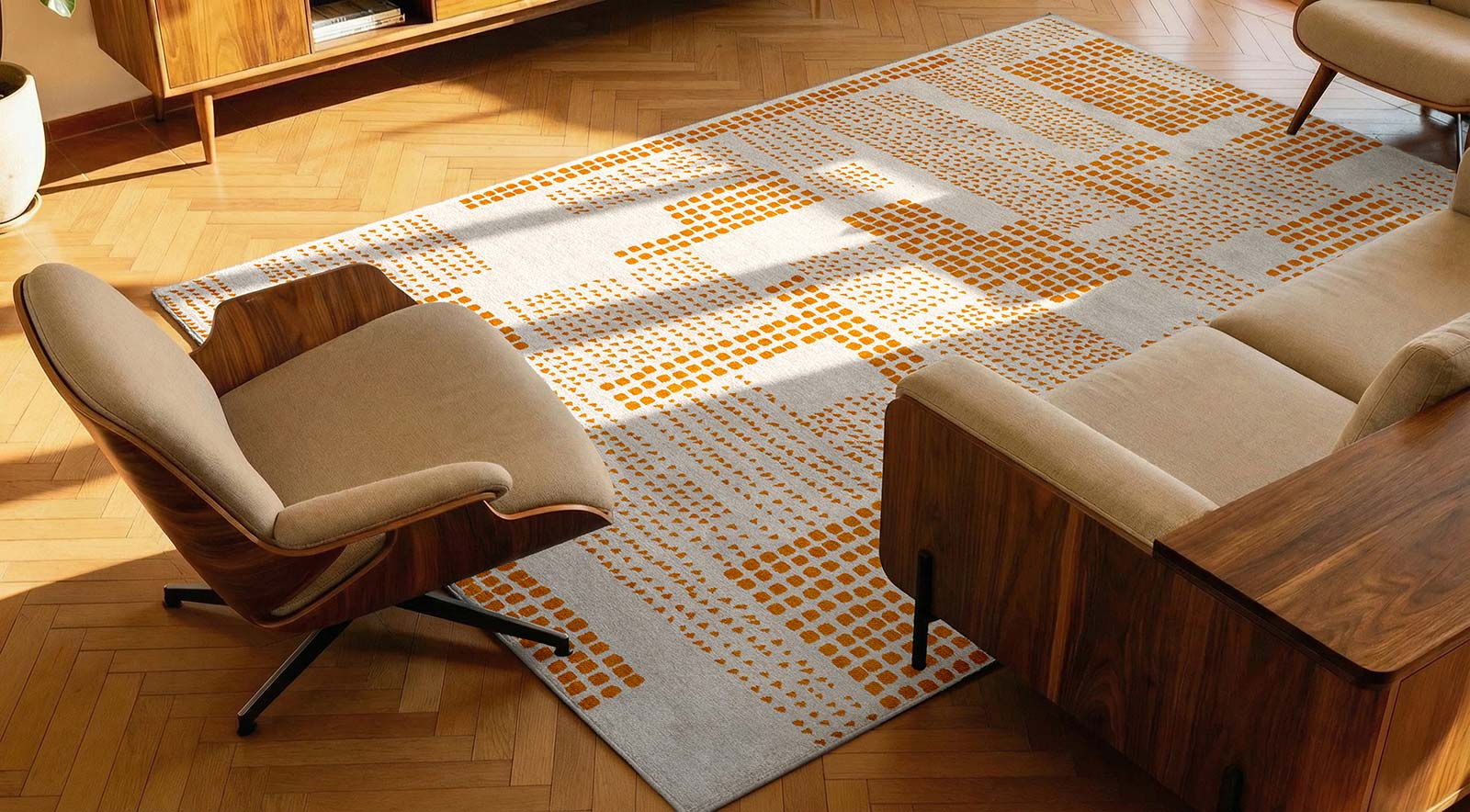 Louis De Poortere matto Craft 2077 Zen Garden Pomelo interior 2