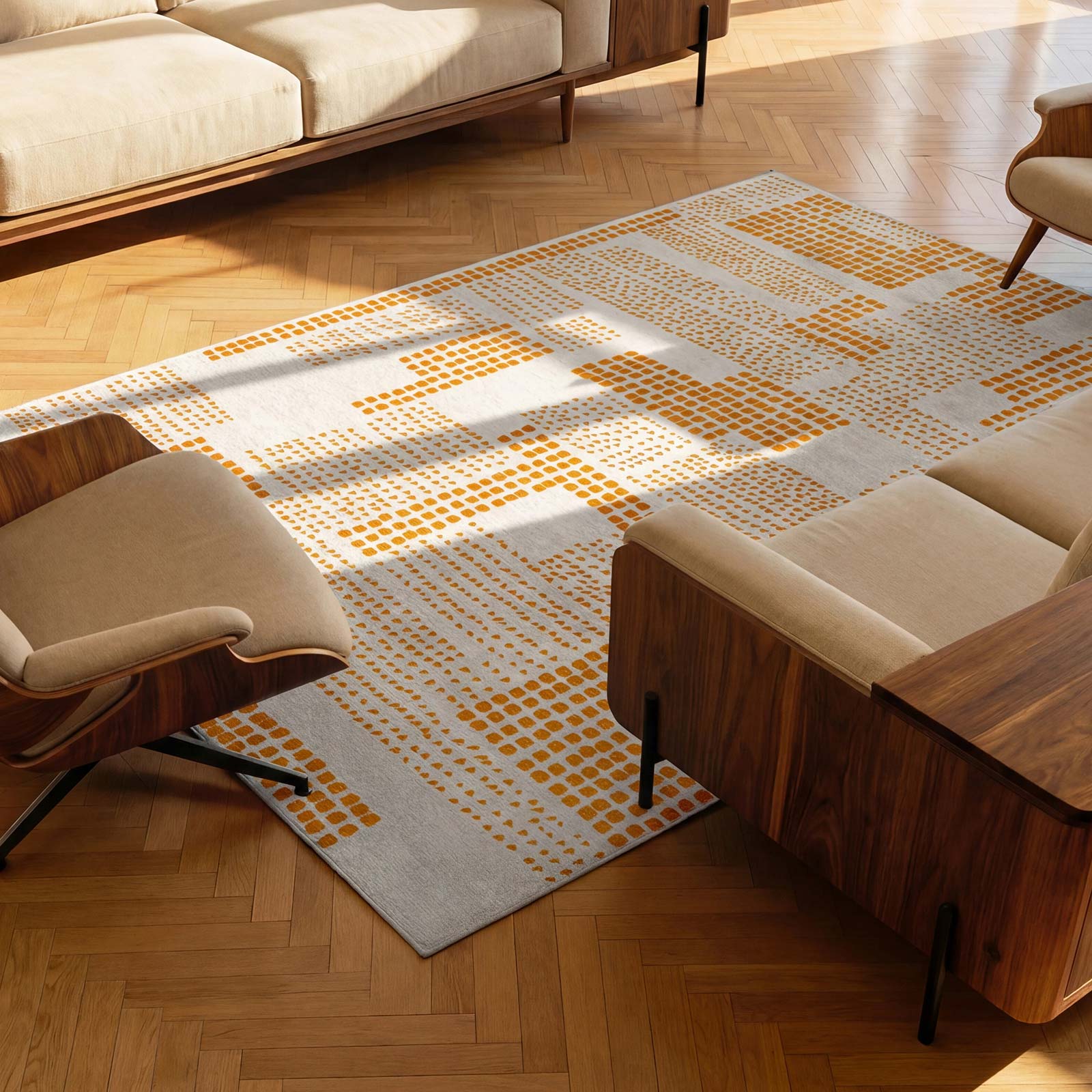 Louis De Poortere matto Craft 2077 Zen Garden Pomelo interior