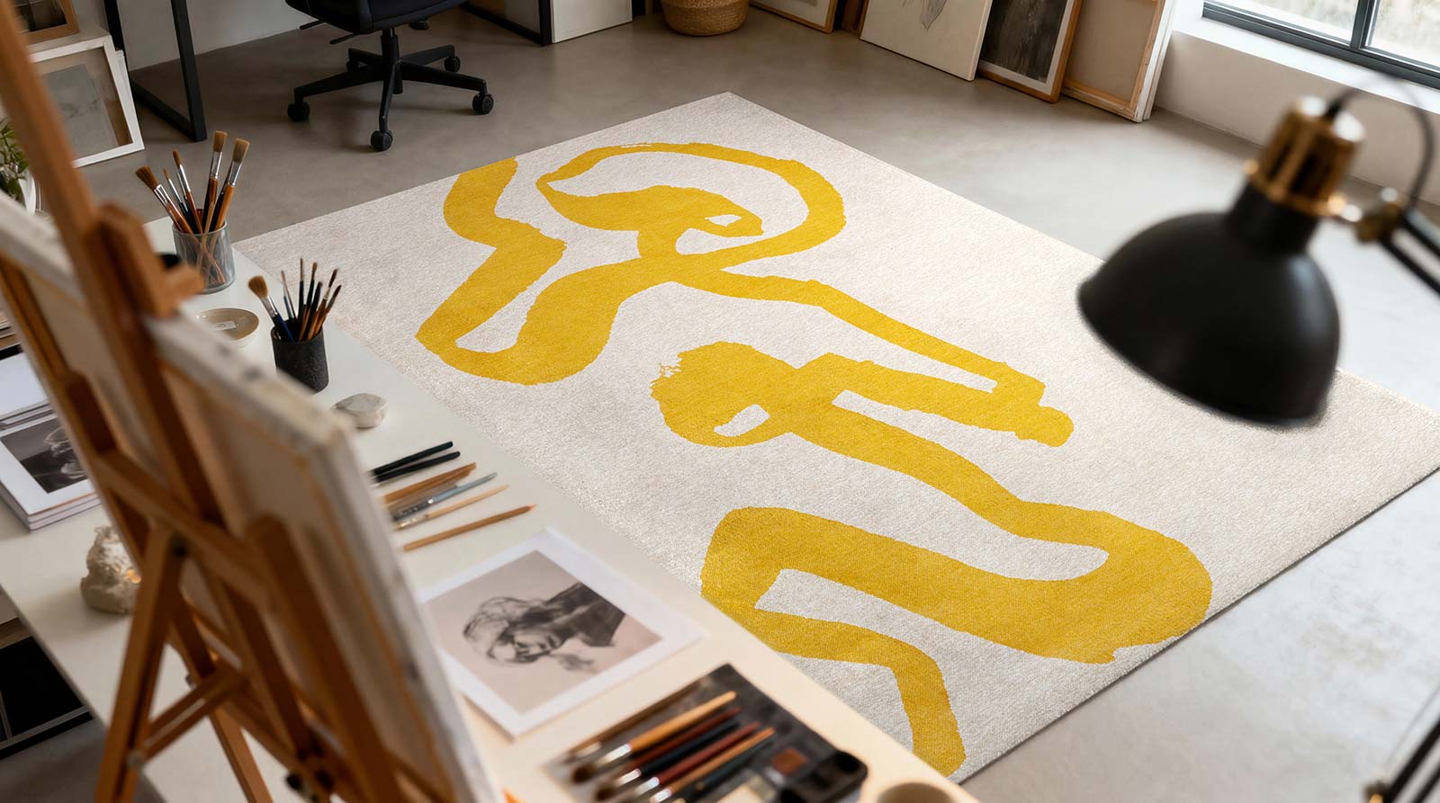 Louis De Poortere matto Craft 2084 Ribbon Pure Yellow interior 2