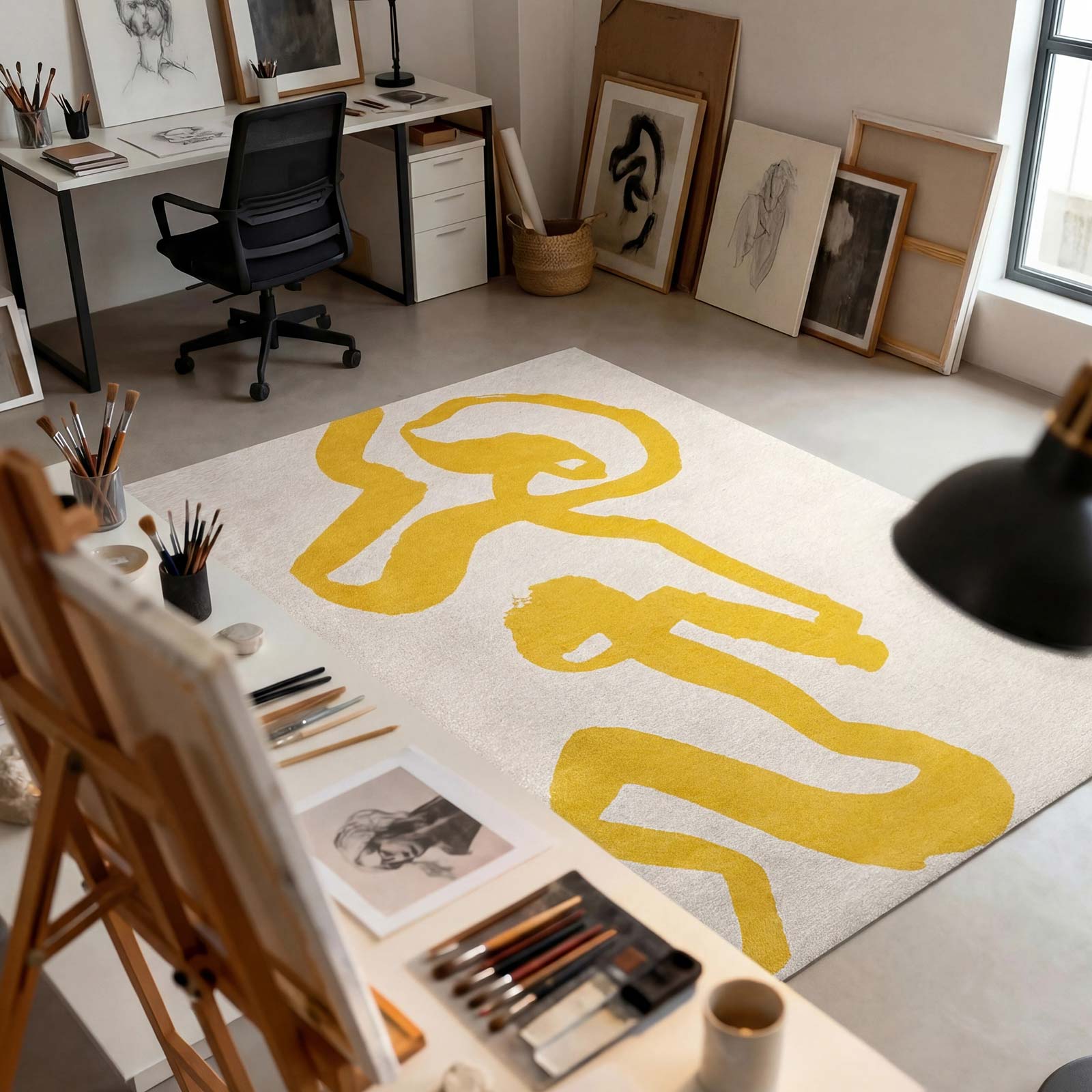 Louis De Poortere matto Craft 2084 Ribbon Pure Yellow interior