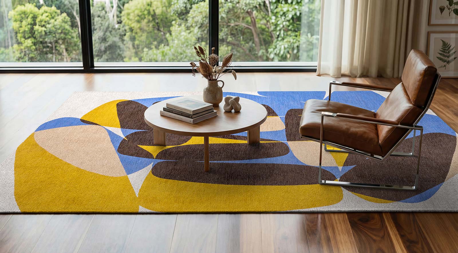 Louis De Poortere matto Gallery 2085 Stones Sunny Blue interior 2