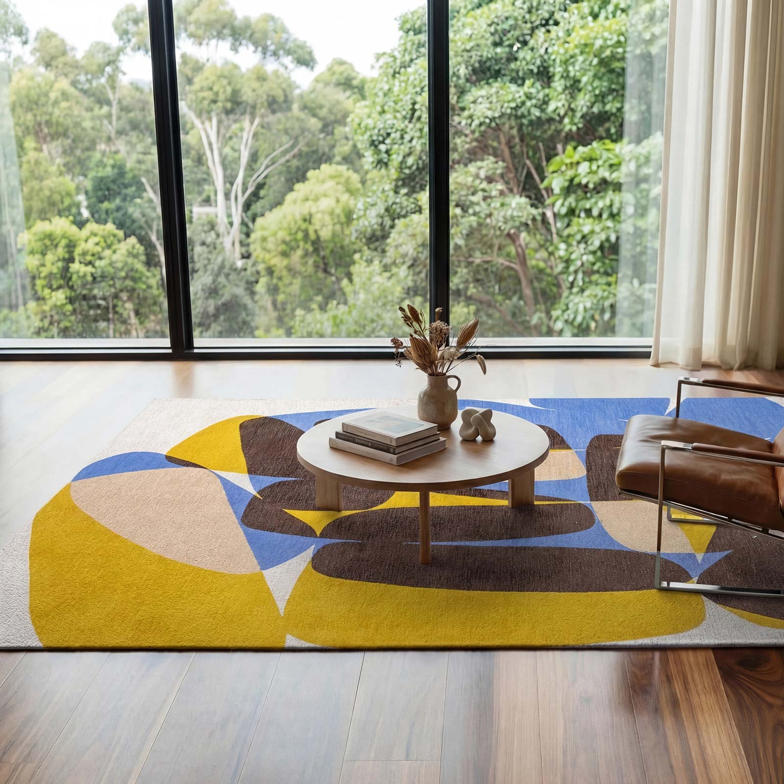 Louis De Poortere matto Gallery 2085 Stones Sunny Blue interior