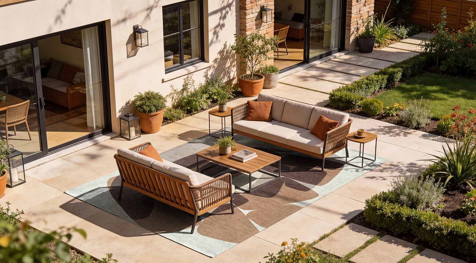 Louis De Poortere matto Gallery 2087 Stones Cookie outdoor