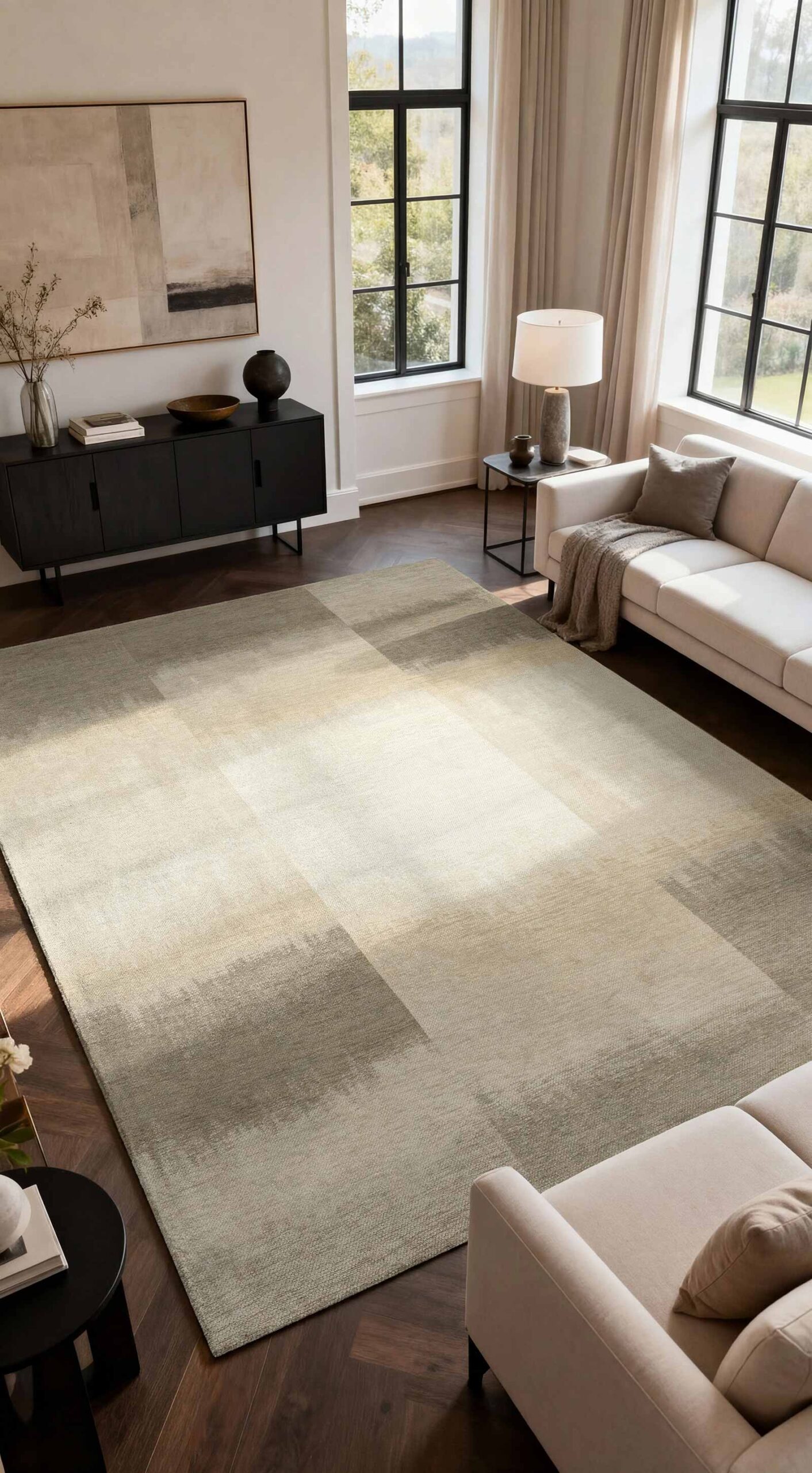 Louis De Poortere matto Meditation 2070 Sendai Cottage Grey interior 2