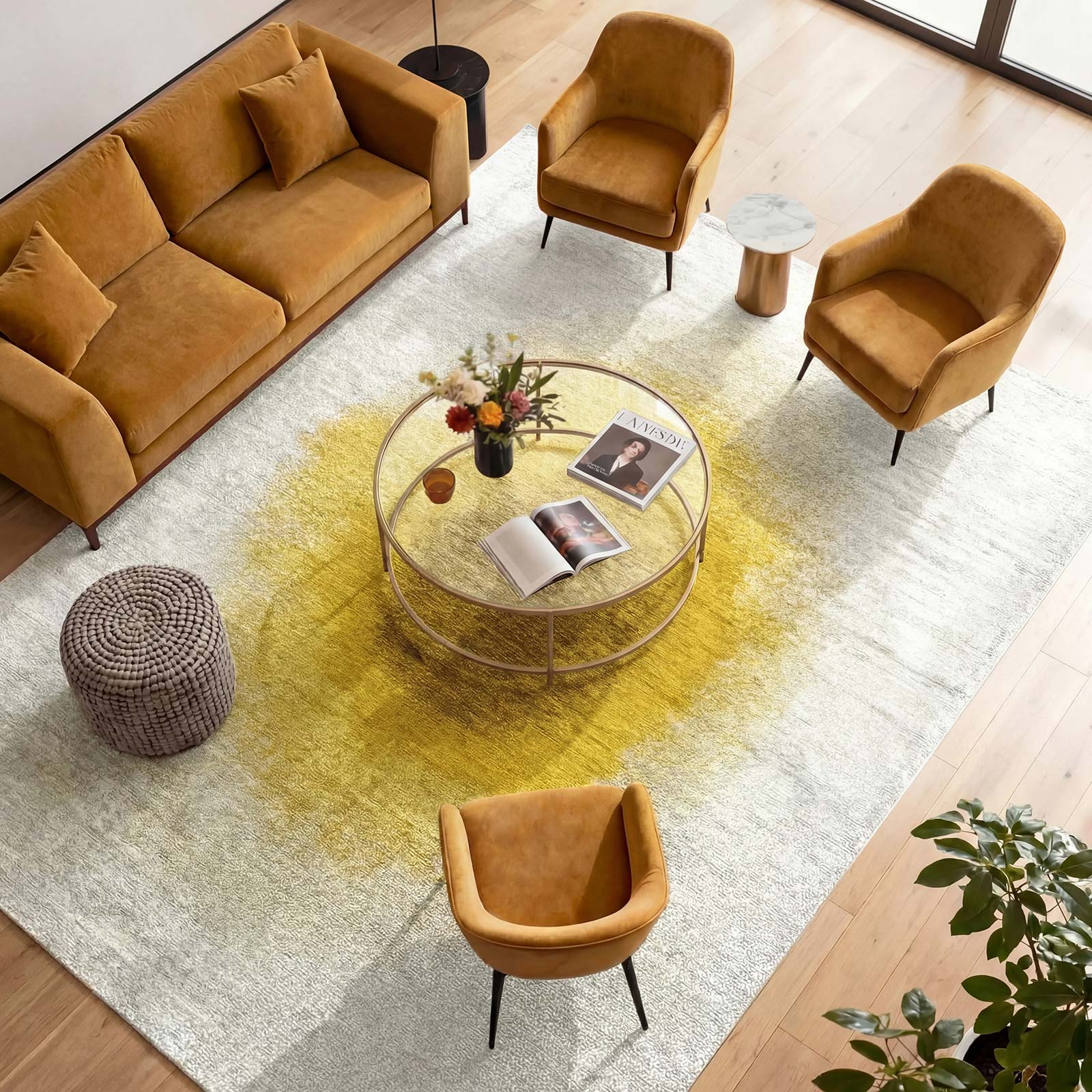Louis De Poortere matto Meditation 2100 Drop Gold Moss interior